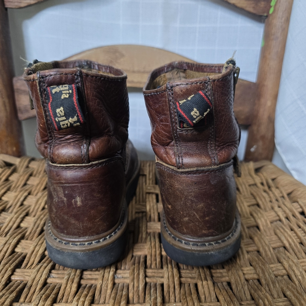 Brown Leather Georgia Wellington Kids‎ Boots Side Zip 13.5 - Picture 4 of 10